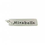 Add a Hand Stamped Name or a Date Charm -  Long Rectangle Tag