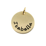 Add a Hand Stamped Name or a Date Charm - 5/8 inch Round 14K Gold Filled Tag