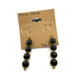 Black Onyx Gemstone Earrings in 14k Gold Fill