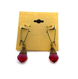 Ruby Swarovski Crystal Briolette Wire Wrapped Earrings in Bronze