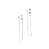 Sterling Silver or Gold Filled CZ Diamond Chain Loop Earrings