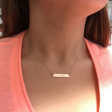 Personalized Hand Stamped Bar Necklace