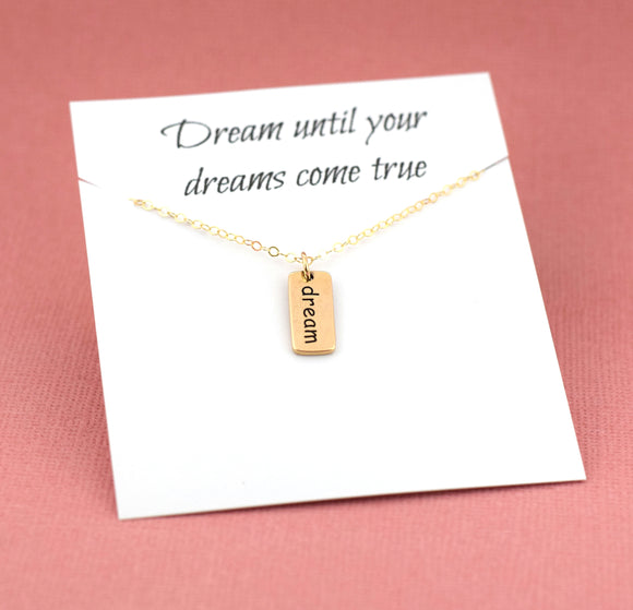 Dream Necklace - 14k Gold Fill Necklace / Gift for Her / Simple Jewelry