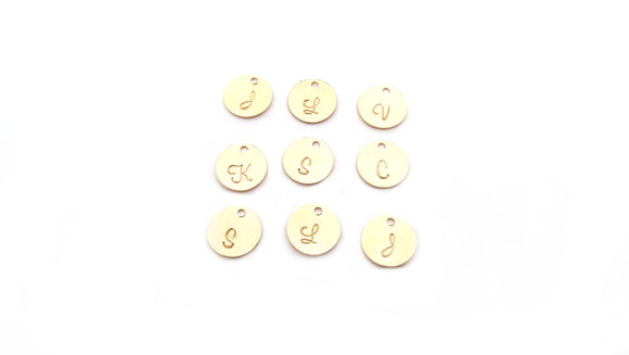 Add a 9 mm Gold Filled Handstamped Initial Disc - Initial Tag - Build your Own Necklace