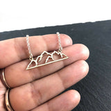 Mountain Skyline Bar 925 Sterling Silver Connector Necklace