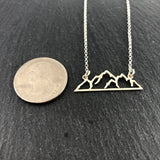 Mountain Skyline Bar 925 Sterling Silver Connector Necklace