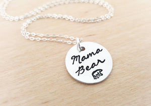 Mama Bear Sterling Silver Necklace