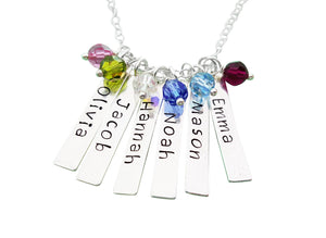 Family Names - Hand Stamped Name Bar Personalized Sterling Silver Necklace