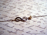 Silver Infinity and Genuine Freshwater Pearl Infinite Love Sterling Silver Bracelet / Gift for Her / Bridesmaids Bracelet