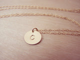 Gold Filled Initial Disc Hand Stamped Necklace