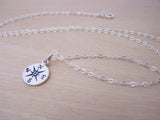 Lost Without You Compass Tiny Sterling Silver Necklace