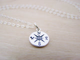 Lost Without You Compass Tiny Sterling Silver Necklace