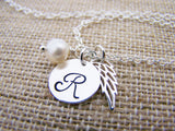 Angel Wing Necklace - Sympathy Gift - Sterling Silver Jewelry