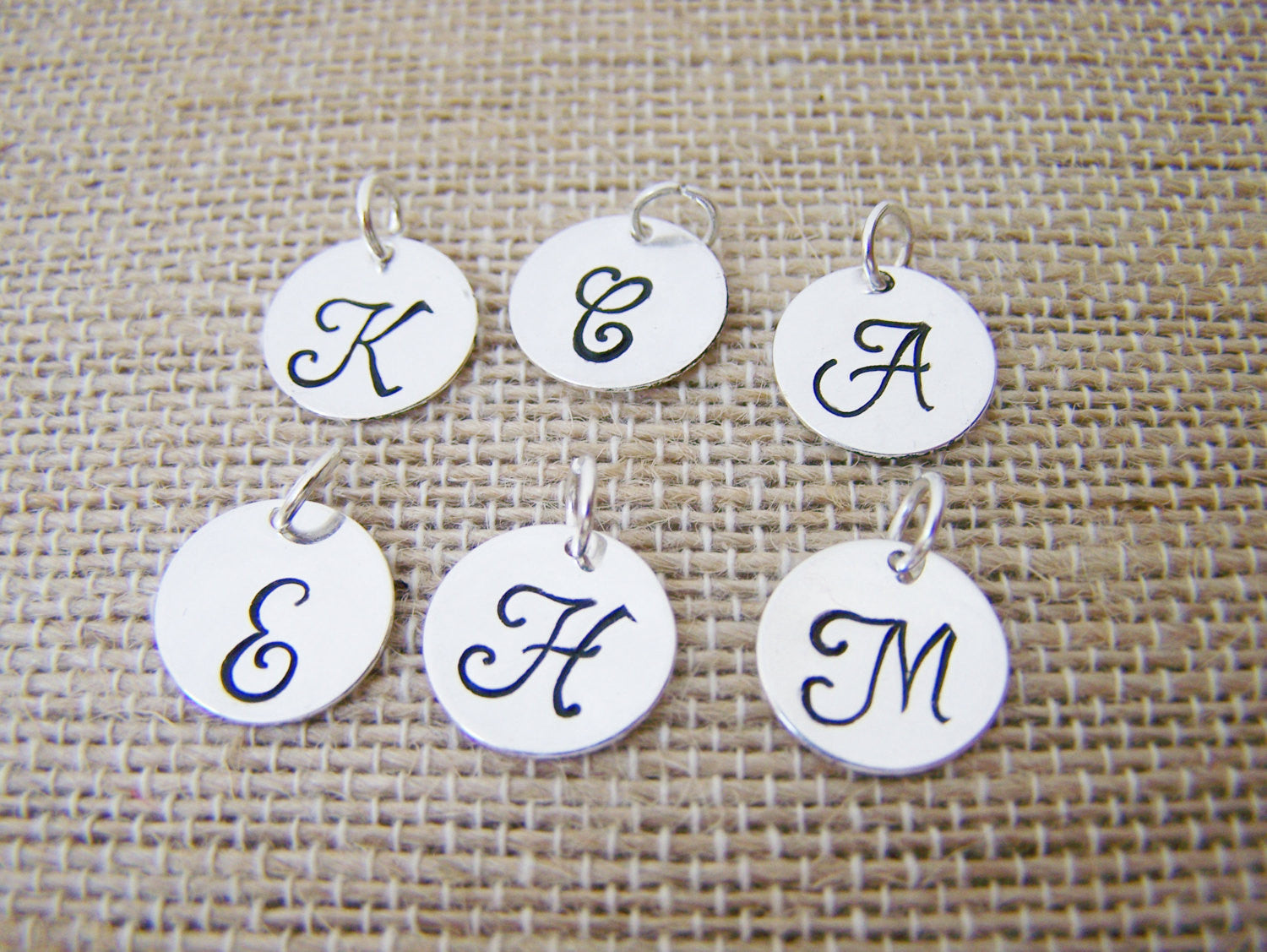 Sterling Silver Initial Charms for Necklaces | Alphabet Charms