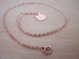 Tiny Rose Gold Heart Custom Initial Necklace
