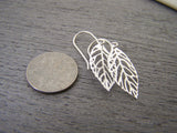 Leaf Charm Sterling Silver Earrings