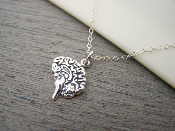 Sterling Silver Brain Necklace