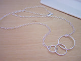 Three Circle Link Sterling Silver Necklace