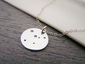 Cancer Zodiac Constellation Sterling Silver Necklace