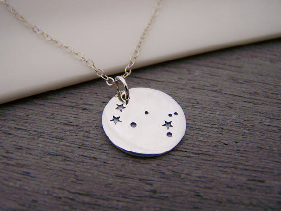 Gemini Zodiac Constellation Sterling Silver Necklace