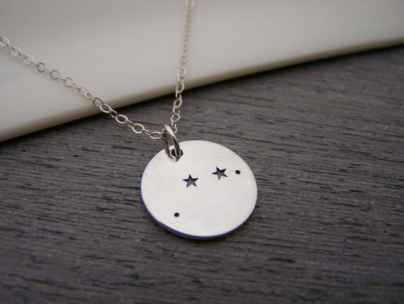 Aries Zodiac Constellation Sterling Silver Necklace