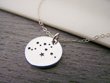 Aquarius Zodiac Constellation Sterling Silver Necklace