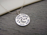 I Love You To The Moon and Back Sterling Silver Necklace