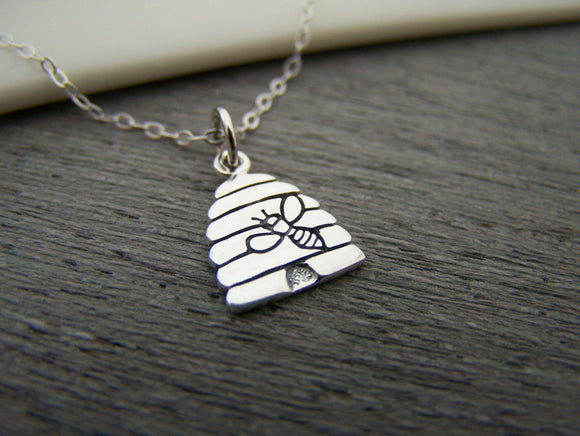 Beehive Sterling Silver Necklace