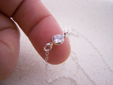 Tiny Diamond Sterling Silver Choker Necklace