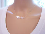 Mother Script Sterling Silver Necklace