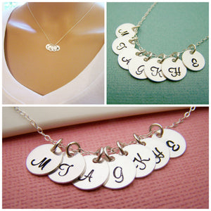 SEVEN Initial Disc Personalized Sterling Silver Necklace