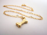 Gold Dog Bone 14k Gold Filled Necklace