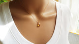 Citrine Gemstone November Birthstone 14k Gold Fill Necklace