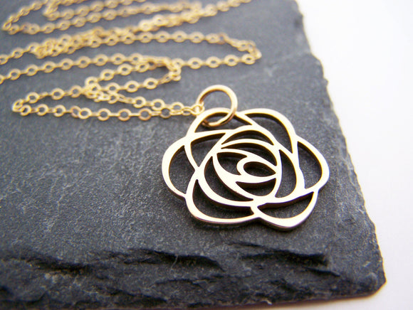 Flower Charm 14k Gold Fill Necklace