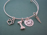Dog Memory Bracelet -  Pet Loss Jewelry - Personalized Bracelet