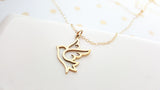 Gold Bird Charm Gold Fillled Necklace