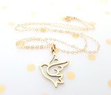 Gold Bird Charm Gold Fillled Necklace