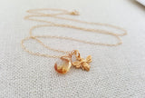 Bee and Citrine Honey Drop Necklace