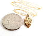Anatomical Heart Charm 14k Gold Filled Necklace