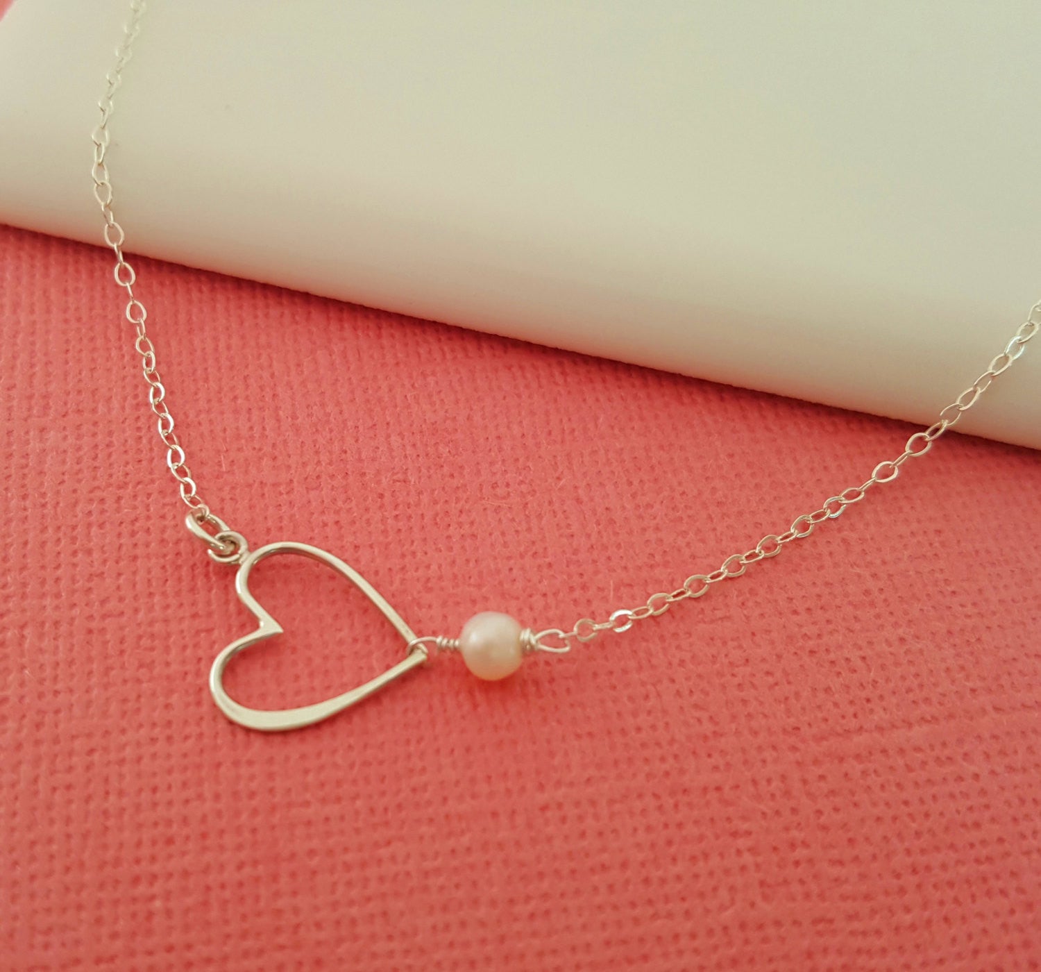 925K Sterling Silver Sideways Heart Letter Necklace for Women