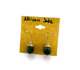 Green African Jade Gemstone Earrings in 14k Gold Fill