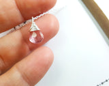 Pink Tourmaline - October Birthstone - Sterling Silver Necklace