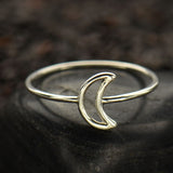 Sterling Silver Open Moon Ring