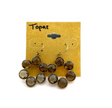 Smokey Topaz Gemstone Circle Earrings in 14k Gold Fill