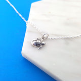 Hatching Sea Turtle Charm Sterling Silver Necklace