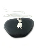 Pit Bull Charm Necklace - Sterling Silver Jewelry