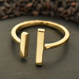 Adjustable Natural Bronze Parallel Bars Ring